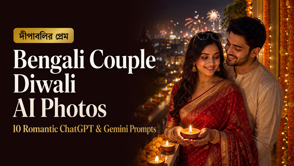 Bengali Couple Diwali AI Photos ChatGPT & Gemini AI Image Prompts