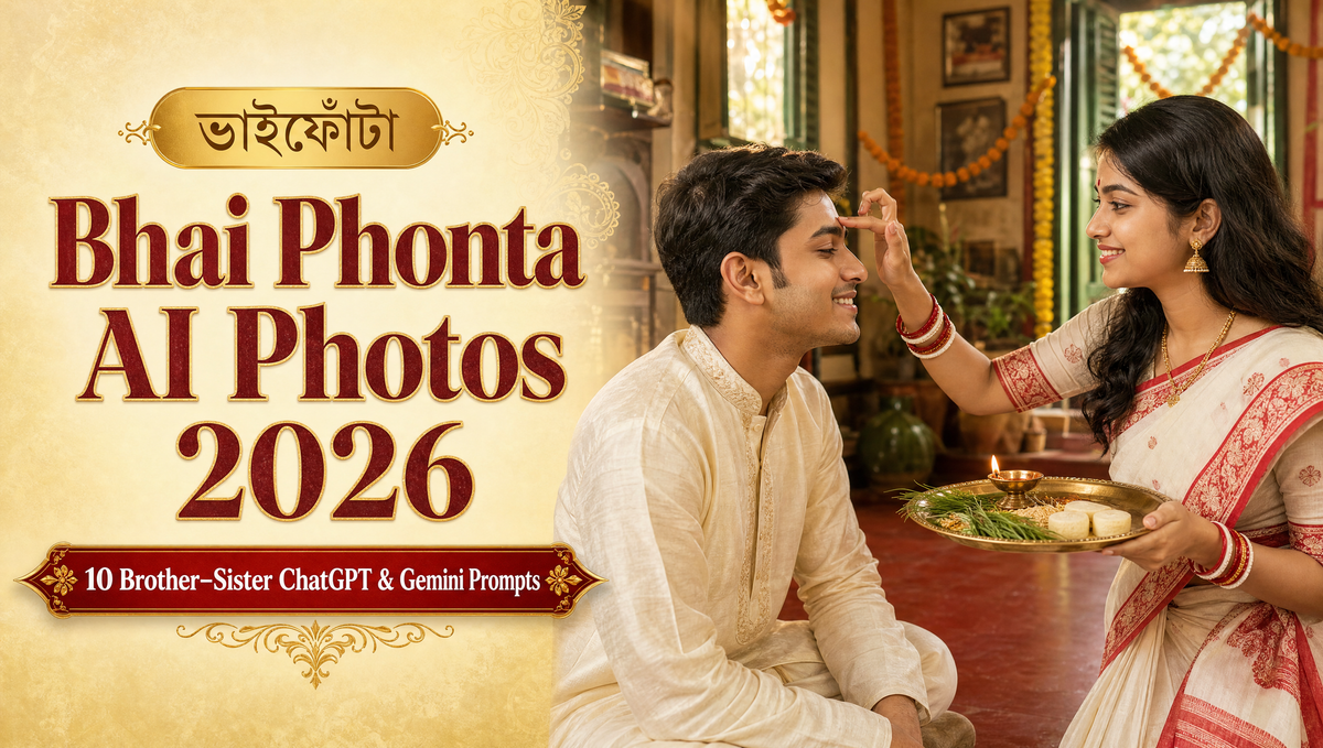Bhai Phonta AI Photos Bengali Brother Sister ChatGPT & Gemini AI Image Prompts