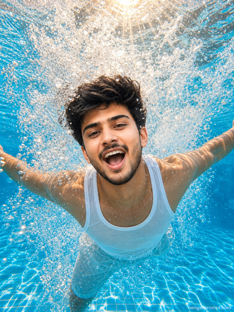 Underwater pic - Boys – young man with dark hair