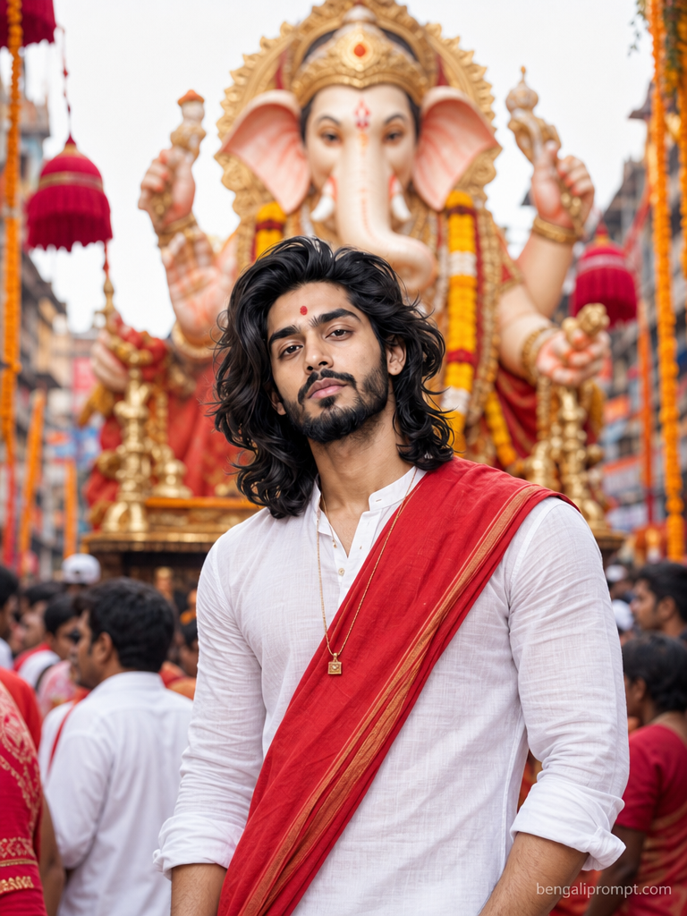 Ganesh Chaturthi – handsome Indian man with short styled dark