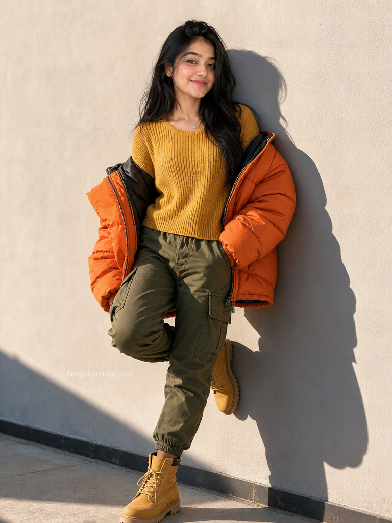 Trending Girls – person leaning against a plain wall with