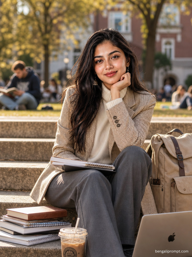Luxury Lifestyle – woman sitting on outdoor steps on a