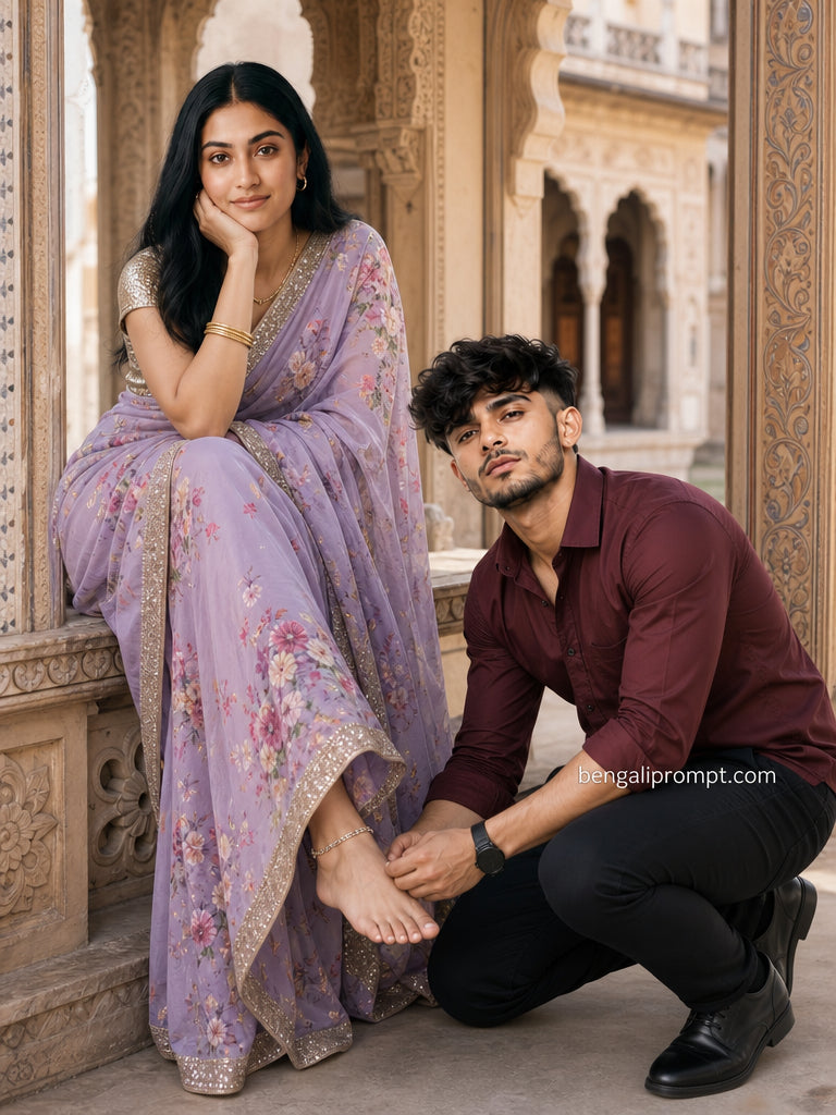 Husband wife prompt – couple in a heritage palace setting