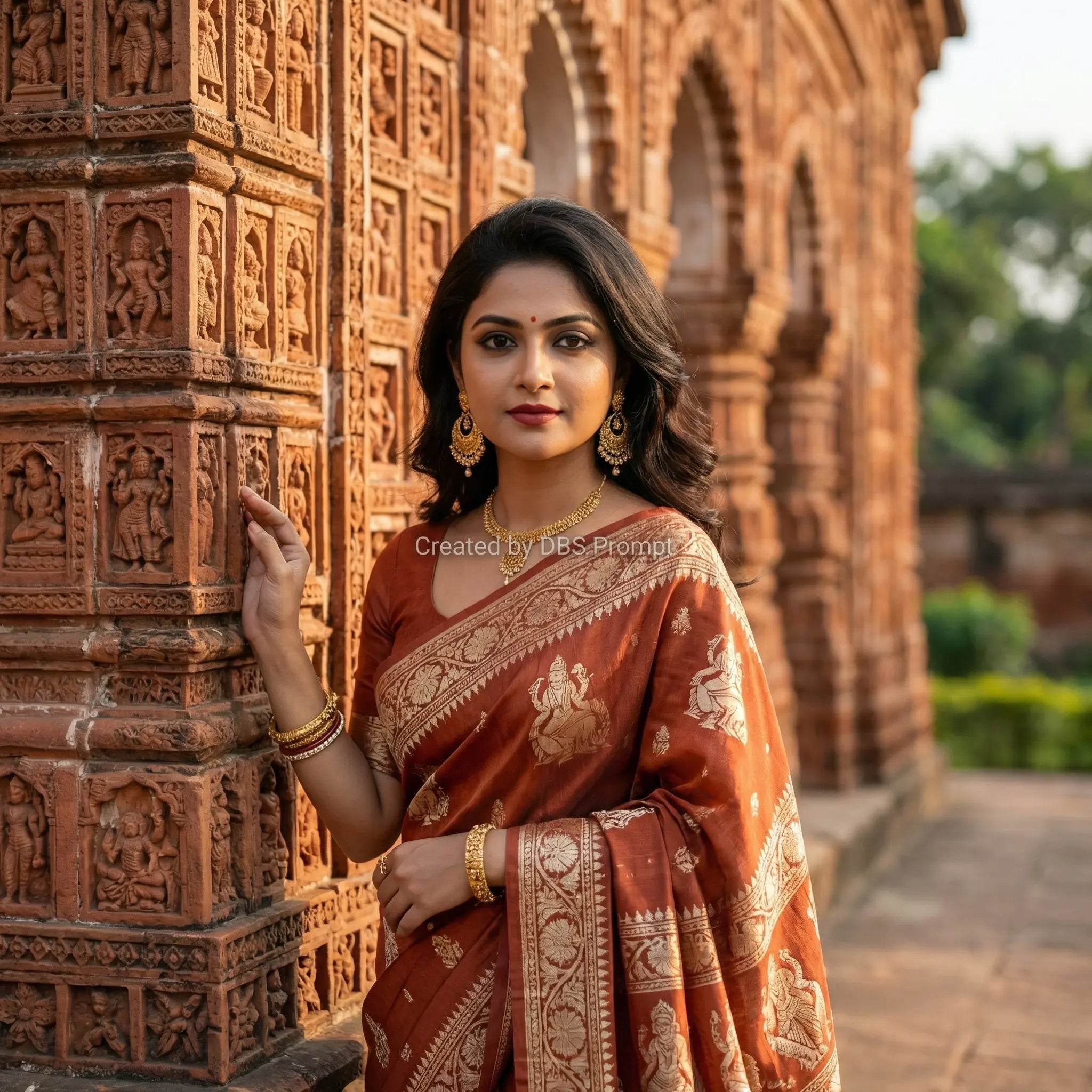 Bengali Woman Saree Gemini Prompt 2026 — Bishnupur Temple