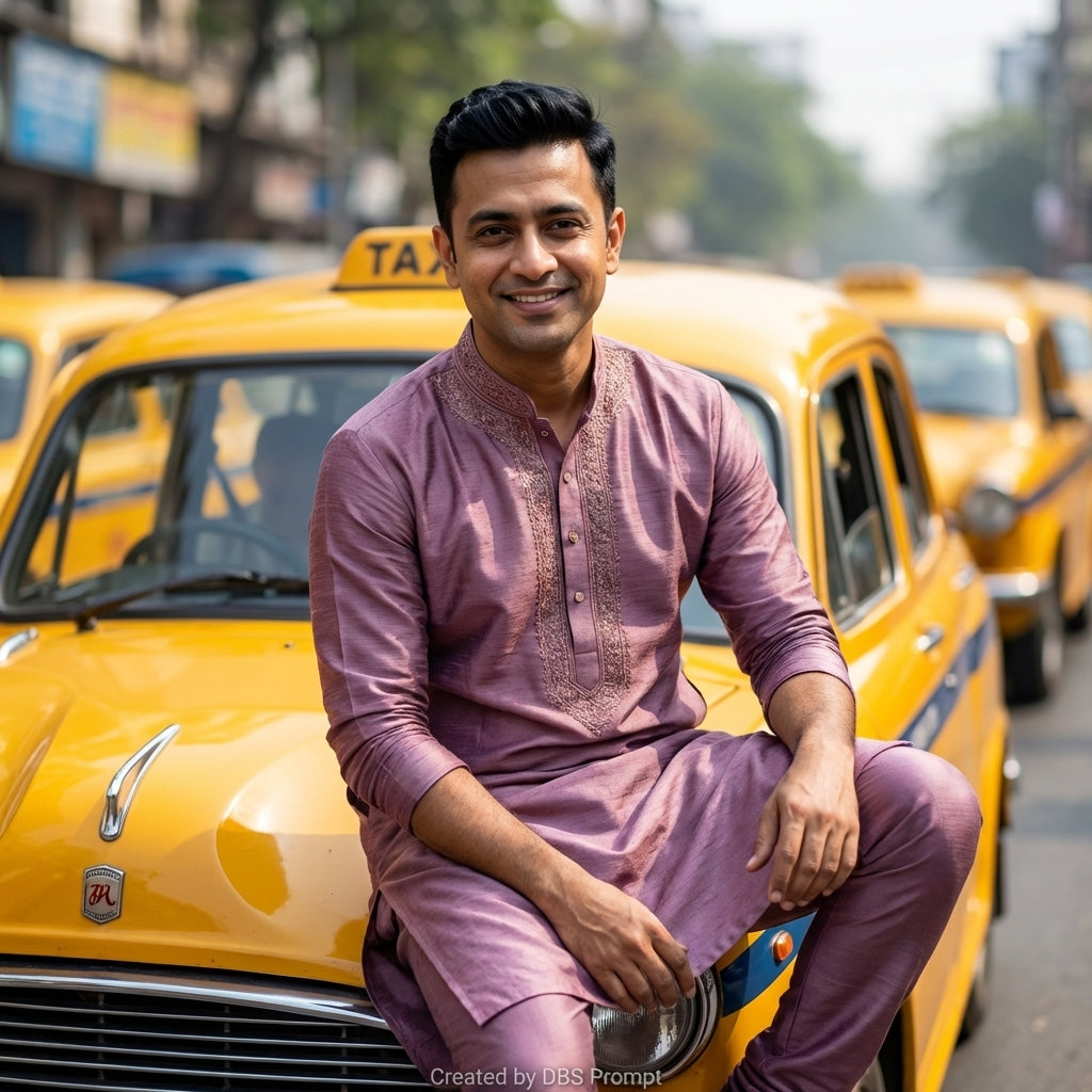 Bengali Man Kolkata Yellow Taxi Gemini Image Prompt 2026