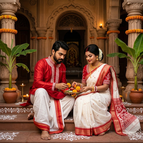 Bengali Couple Saree Puja Gemini Prompt 2026