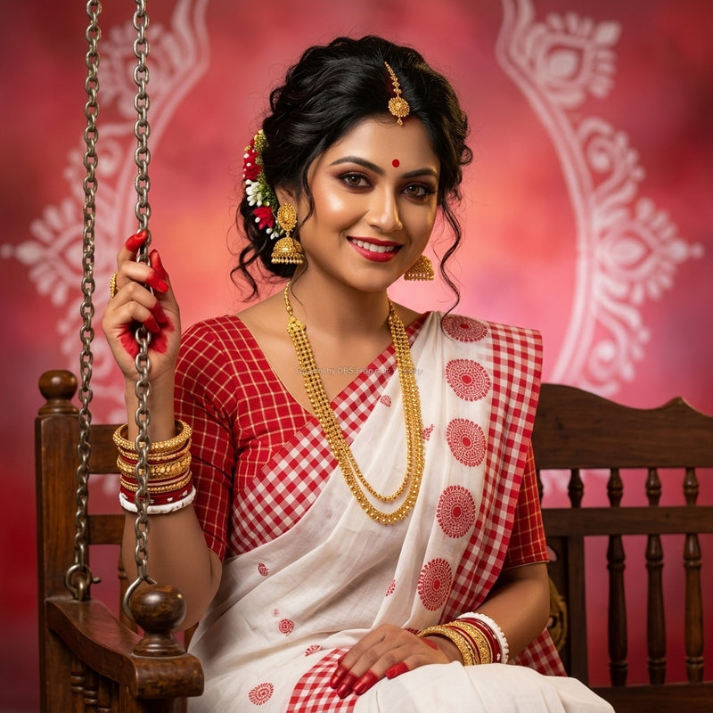 Bengali Girl Saree Swing Gemini Prompt 2026