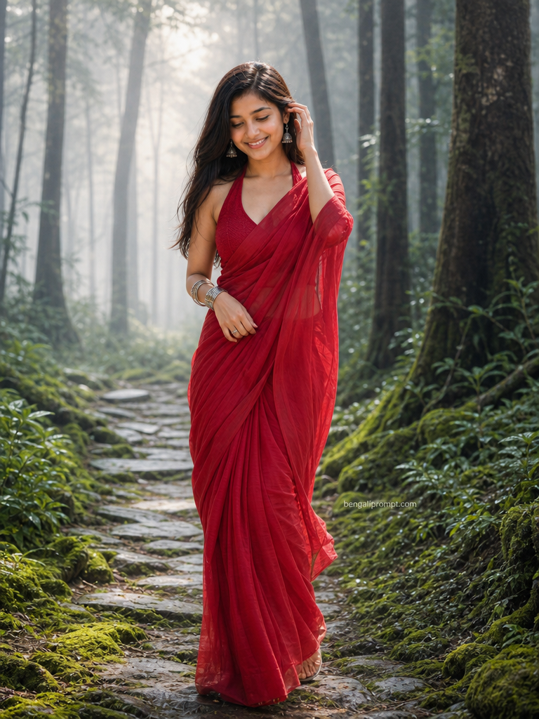 Women In Saree – woman (the reference image given) her head