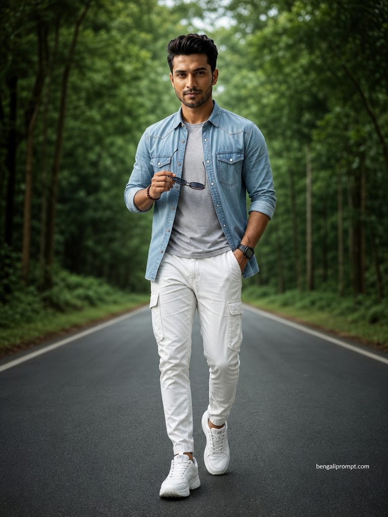 Trending ChatGPT Photo – stylish young South Asian man with dark