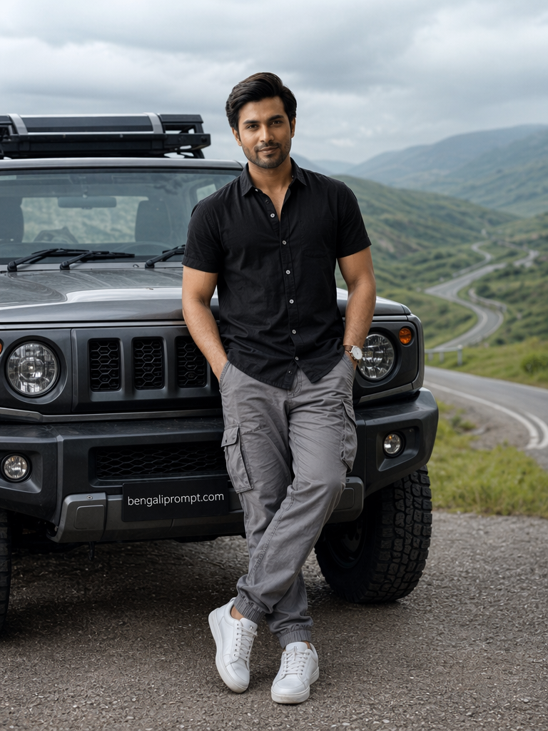 Best Luxury Car Men – person leaning casually against the front of