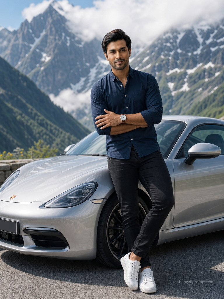 Best Luxury Car Men – person leaning against the front of a 2