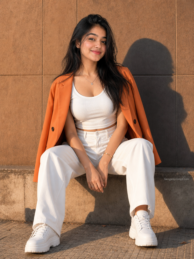 Trending Girls – person seated on a low ledge against