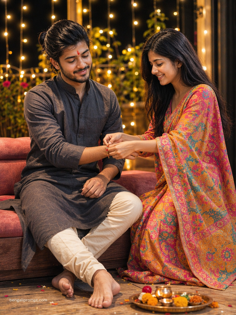 Raksha Bandhan – photorealistic portrait of BROTHER and SISTER 2