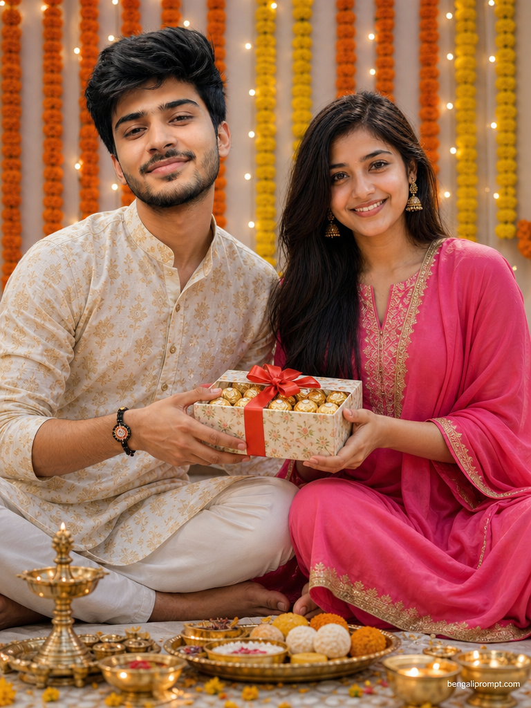 Raksha Bandhan – photorealistic portrait of BROTHER and SISTER 4