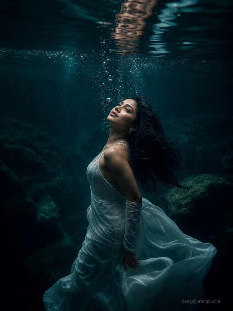 Underwater Pic - Women – young woman with eyes opened and head