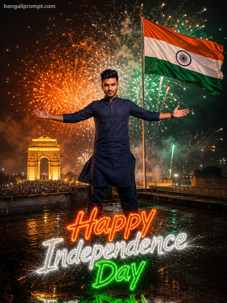 Independence day – Hyper-realistic dramatic night photography of a young