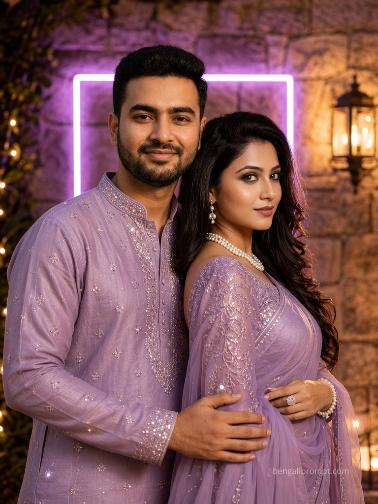 Anniversary Couple – couple standing close together with warm golden