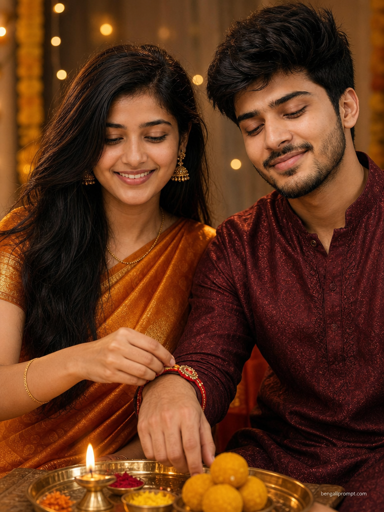 Raksha Bandhan – photorealistic portrait of BROTHER and SISTER 5