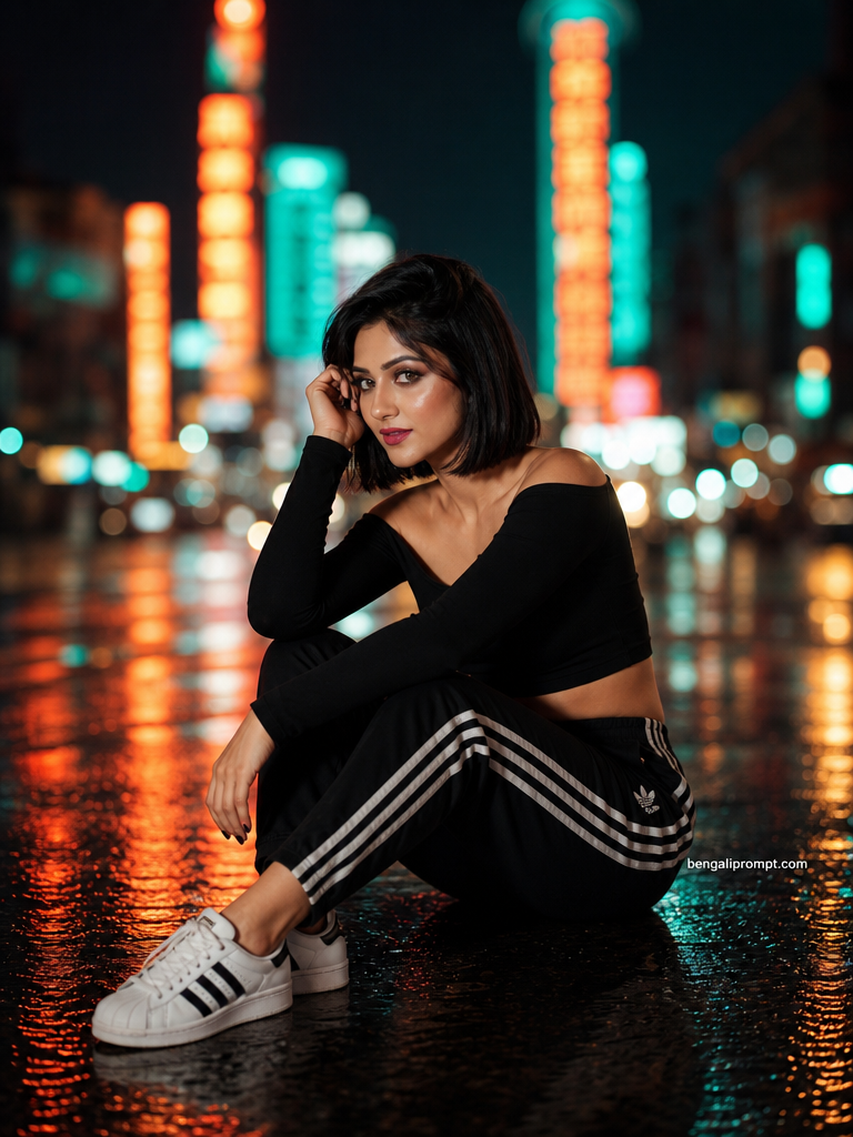 Night Picture - Women – woman (the reference image given) sitting cross