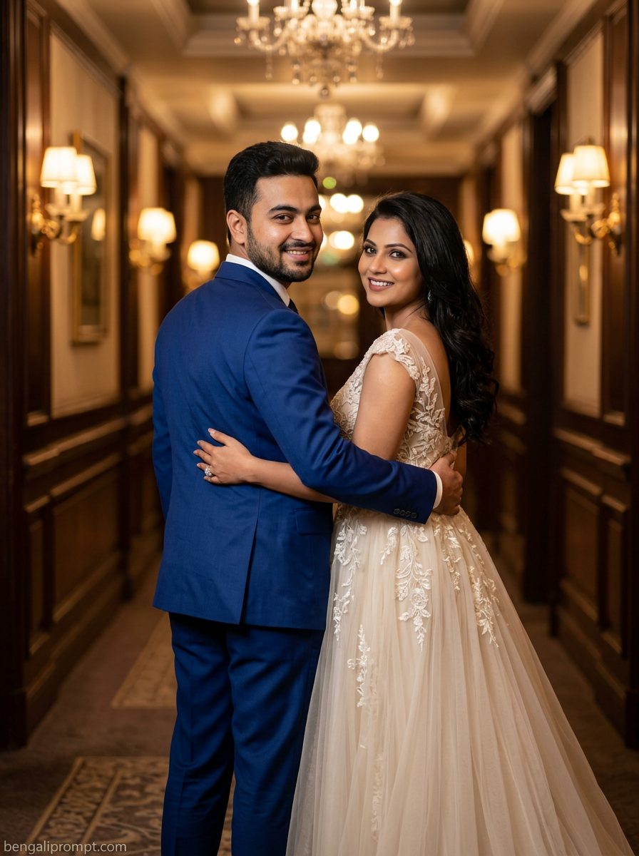Anniversary Couple – couple standing close together with their backs