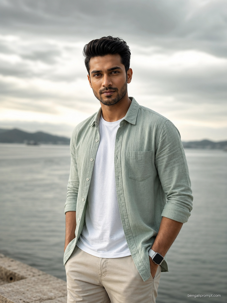 Trending ChatGPT Photo – young handsome South Asian man with neat