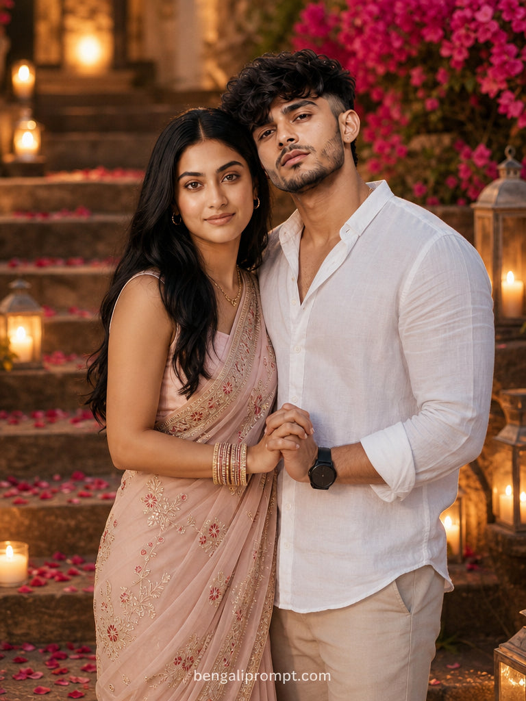 Husband wife prompt – couple standing close together outdoors