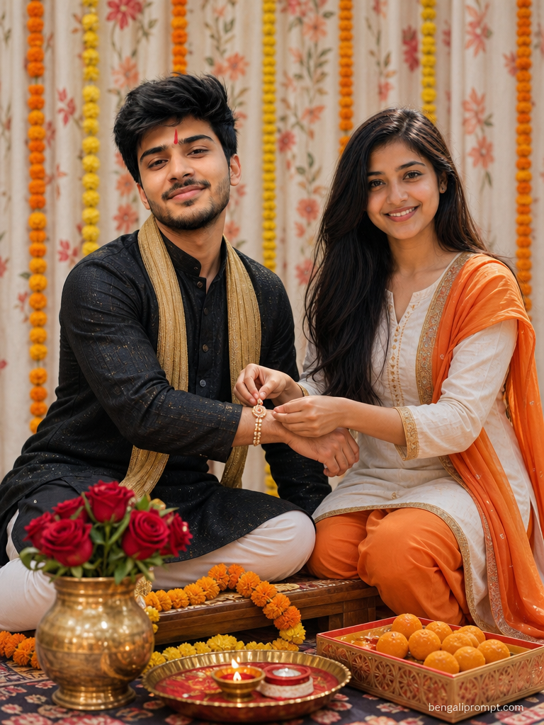 Raksha Bandhan – photorealistic portrait of BROTHER and SISTER 3